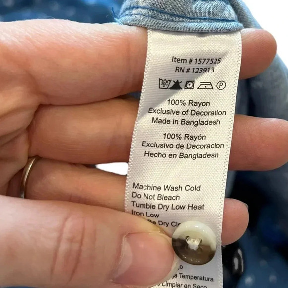 Jachs Girlfriend Blue Floral Rayon Blouse M - Picture 4 of 4